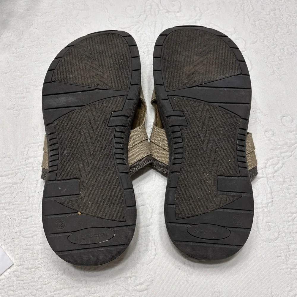Gotcha Mens Brown Canvas Slides Sandals Comfort Size 12